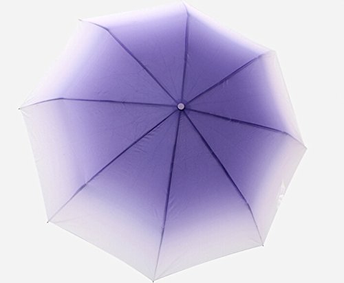 L-zonc Purple Gradient Color Folding Clear Umbrella