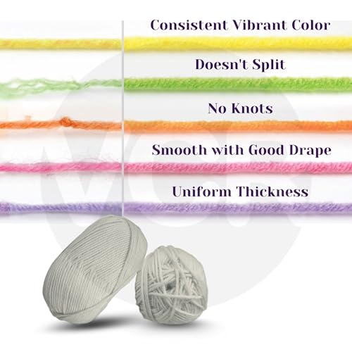 Image of VCR Bright Cream Yarn, 100 Grams Hank, 190 Meters Length, Acrylic Ball for Crochet and Knitting, Soft Crosia Threads, Pack of 1 Yarn, Suitable for DIY Crafts