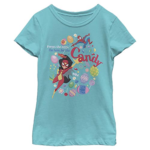 T-shirt fille Marvel Spider Candy bleu pour l'école