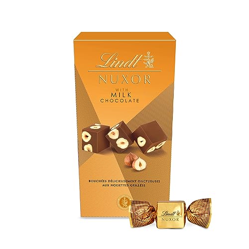 Lindt Nuxor Bombones de Chocolate con Leche y Avellanas, bombones para regalar, chocolate Lindt, 165 g