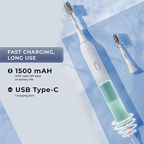 Image of beatXP Ionic Electric Toothbrush for Adults with 2 Brush Heads & 4 Cleaning Modes| Rechargeable Electric Toothbrush
