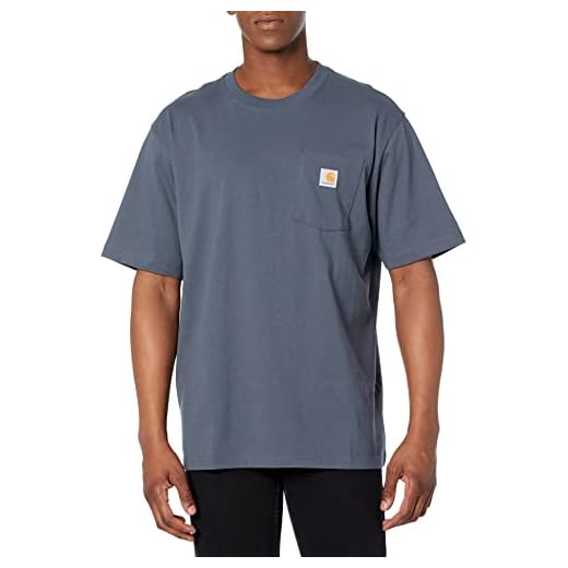 CarharttmensLoose Fit Heavyweight Short-Sleeve Pocket T-ShirtBluestoneSmall