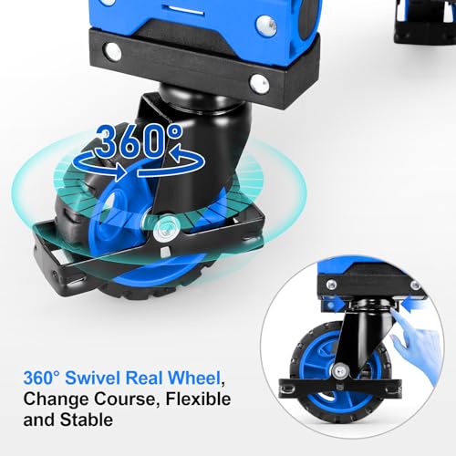 Image of Heavy Duty 330lbs Folding Hand Truck, 2 in 1 Alu Foldable Dolly, Blue