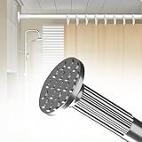 Barra de Cortina de Ducha Extensible Barra de Tensión Sin Agujeros Acero Inoxidable Varilla Telescópica Ajustable a Presión para Balcón Baño Armario(Silver,92-127 cm/36-50 in)