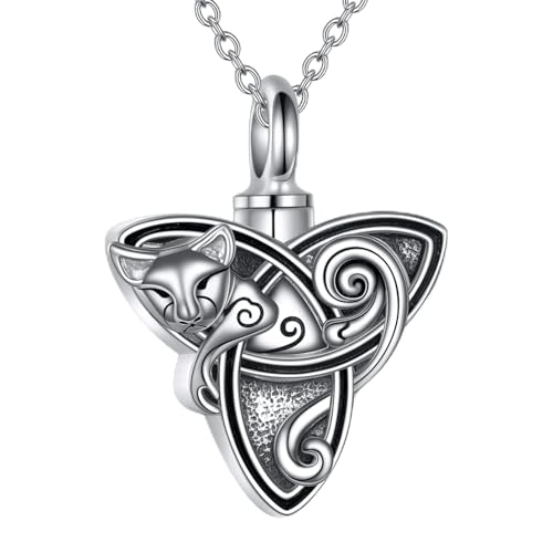 Collier chat celtique idée cadeau femme pendentif trinité argent
