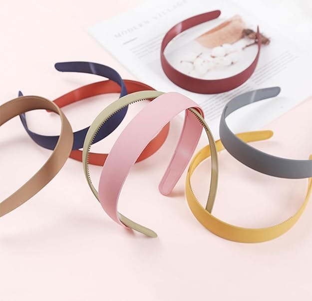 Image of HOMEMATES 12 Pcs Matte Plastic Headbands - Fancy Hair Bands with Teeth Comb Design, Non-Slip and Comfortable Hair Accessories for Women and Girls
