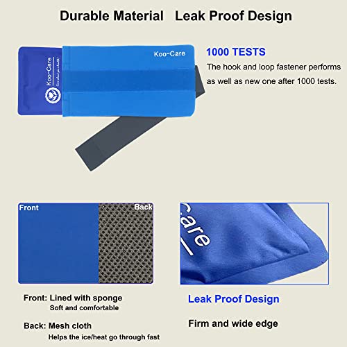 Koo-Care Flexible Gel Ice Pack & Wrap With Elastic Strap For Hot Cold Therapy - Great For Sprains, Muscle Pain, Bruises, Injuries, Etc. (Neck, Arm, Elbow, Waist, Knee, Ankle)(Medium) #TOP1