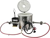 10KG Propane Smelting Furnace Double Forge Burners, Gas Metal Melting Furnace Kit with 1 Graphite Crucibles10kg, Ingot Mould and Tong, Home Foundry Furnace Kit for Casting Gold Silver Copper