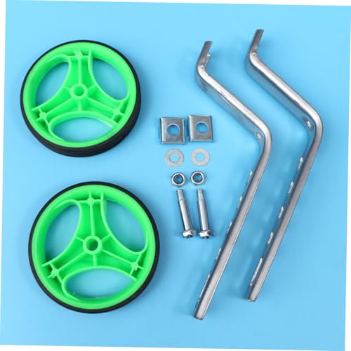 Set de ruedas de entrenamiento para bicicleta con ruedas auxiliares parpadeantes silenciosas y soporte de 12 pulgadas, accesorio estabilizador de equilibrio para bicicleta verde para niños miniatura 6