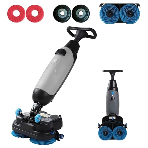 UPLTOE Pulidora De Pisos Comercial, Máquina para Limpieza De Alfombras De 43 Cm, Pulidora Y Fregadora De Pisos, 240 RPM, Cobertura 13000 Pies Cuadrados/H, Limpieza Industrial De Pisos Gray