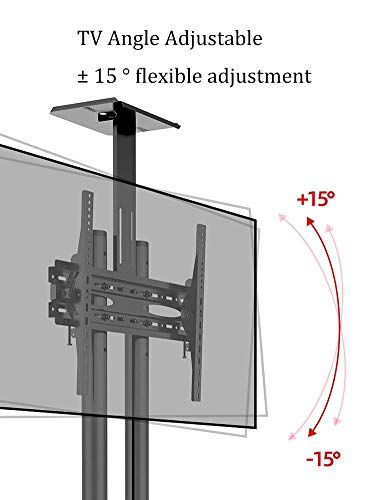 Soporte móvil para TV con ruedas bloqueables y altura ajustable miniatura 3