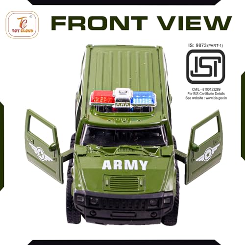Image of Toy Cloud Hummer Army Car 1:32 Scale Die-Cast Metal Toy with Opening Doors and Pull Back Action Realistic Toy Car