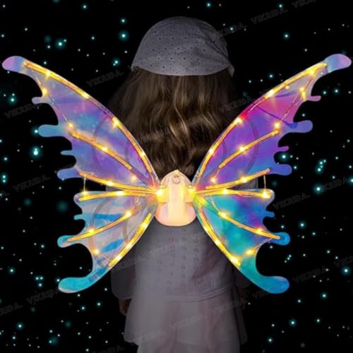 Image of VikriDA LED Butterfly Fairy Wings for Girls & Women | Glowing Princess Dress-Up Accessory Toy