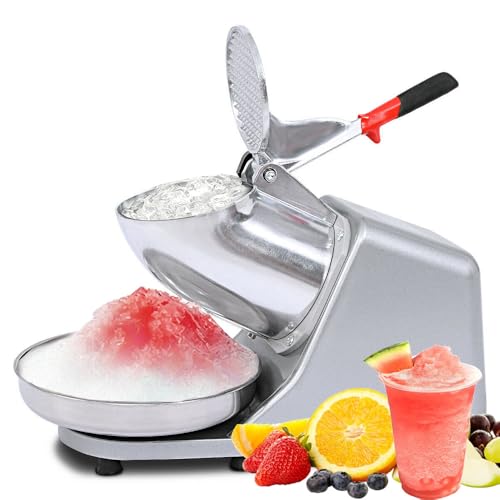 Blendra 380W Ice Crusher Dual Stainless Steel Blades 85kg/h Ice Shaver for Home & Commercial Use Snow Cone Maker for Slush Cocktails Frozen Drinks Bars Parties
