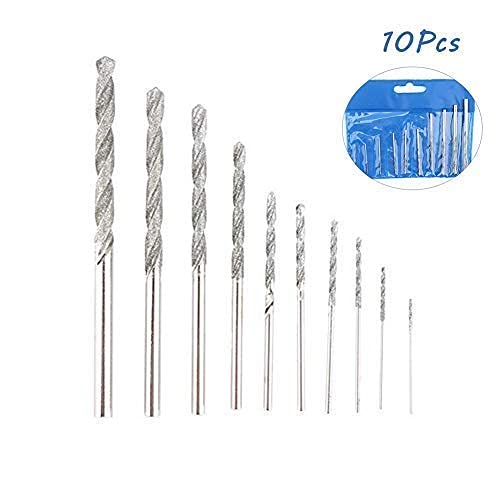Acogedor 10Pcs Diamond Tipped Drill Bit Set Twist Drill Bits For Glass Tile Stone, 0.8Mm / 1.0Mm / 1.2Mm / 1.5Mm / 1.8Mm / 2.0Mm / 2.5Mm / 3.0Mm / 3.5Mm / 4.0Mm #TOP5