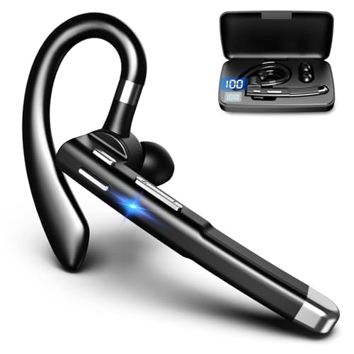 Image of Bluetooth Headphones with Microphone, 500 Hours Standby Time with LED Charging Case, 270 Degree Rotating Microphone with Hands-Free Touch Control and Bluetooth 5.1 Version (B42)