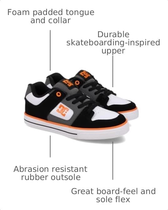 DC Shoes Kids Pure Elastic Skate Shoe