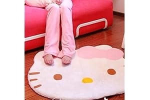 Hello Kitty White Cartoon Kittie Anime Doormat Area Cat Cushion for Girls...