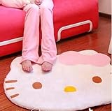 ATHNG Kittie Carpet Cartoon Door Mats Anime Carpet Kawaii Rugs Cute Seat Cushion Cat Cushion Girls Decor Seat Cushion Children Area Mats (Pink+White+Brown)