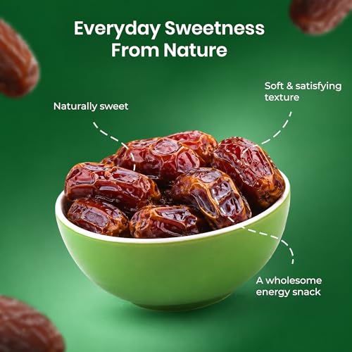 Image of Khetika Premium Arabian Dates 500g | Khajur, Khajoor | Dry Fruits | Dates in Fresh | Healthy Snacks | Rich in Fibre | No Added Sugar