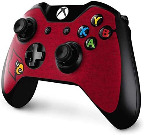 Skinit Decal Gaming Skin Compatible with Xbox One Controller - Officially Licensed College Louisville Red Background Design