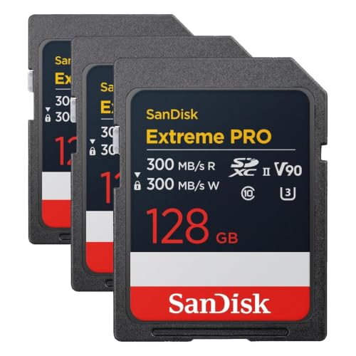 �y �T���f�B�X�N ���K�i �z SD�J�[�h 128GB SDXC Class10 UHS-II V90 �ǎ�ő�300MB/s SanDisk Extreme PRO SDSDXDM-128G-GHJIN �V�p�b�P�[�W (× 3)
