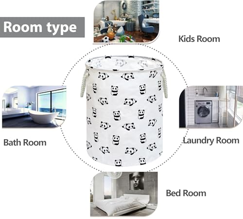 Image of Round Laundry Basket Storage Bins Nursery Hamper Gift Baskets for Home,Office,Home Decor