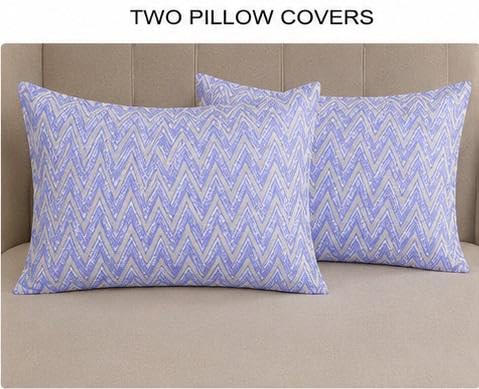 Image of NEW LEAF Cotton Fitted King Bedsheets with 2 Pillow Covers | Elastic Fitted | Wrinklefree | Ultrasoft |Winter Bedsheet 200 to 220 tc Floral | 78x72+10 Inches, Lavender