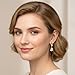 Dangle Earrings for Women 925 Sterling Silver, 14K Gold Plated Teardrop Bow CZ Hypoallergenic Bridal Wedding Jewelry for Brides Bridesmaids Prom (Gold)