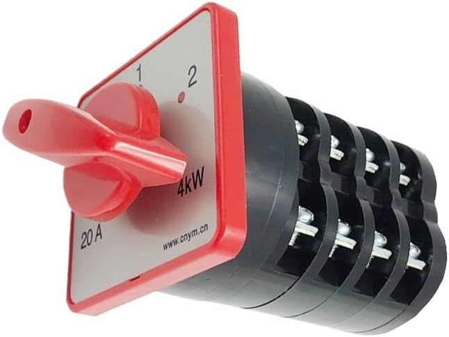 3 Position Rotary Cam Switch 20A 4 Pole 4kw Universal Changeover Selector Silver Contact