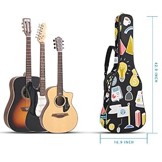 Housse imperméable pour guitare acoustique avec double bandoulière et poche Motif arbre de Noël, Multicolor 09, 42.9×16… - Les Beatles, Paul McCartney, John Lennon, RIngo Starr, George Harrison Housse imperméable pour guitare acoustique avec double bandoulière et poche Motif arbre de Noël, Multicolor 09, 42.9x16… – Image 5
