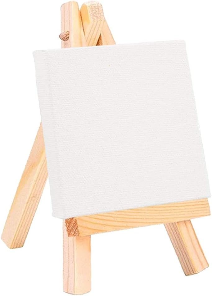 Artists Wooden Mini Easel Canvas Set Painting Craft DIY Drawing Small Table Easel Gift Home Decoration