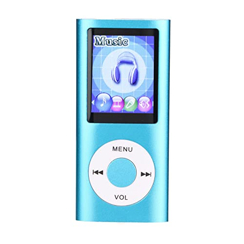 Heayzoki Mp3 Player, 1.8 Inch Music Player Color Display Screen Portable Multifunctional Mp3 Media Player 30 Hours Play, Support Voice Recorder/Book Reader/Photo/Video, 64Gb Tf, Kids Gift(Blue)