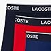 Lacoste Men's Cotton Stretch Essentials Trunks, 3-pack, Navy/Red/Blue, Large