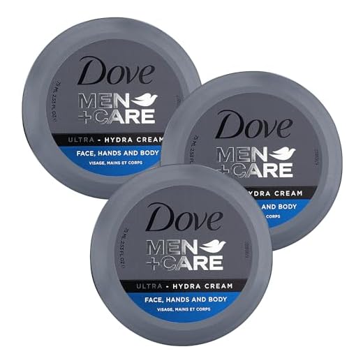 Dove Men+Care Ultra Hydra Cream, Face, Hands and Body care, All Skin Types, 3 Pack of 2.53 Oz Each