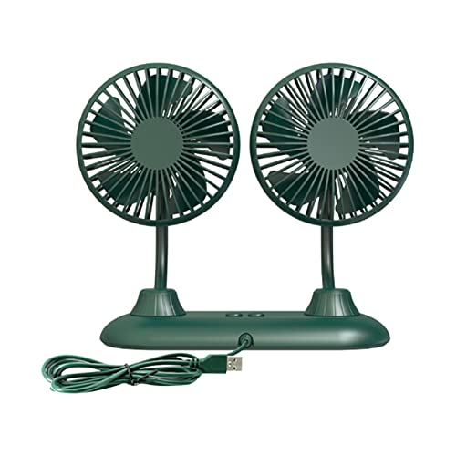 GLBMLMTHZP 3 engranajes carro de verano ajustable USB Ventilador de doble cabeza Portátil Auto Auto Aire de refrigeración de aire de refrigerador de refrigeración for el tablero Ventiladores y kits(Da
