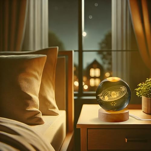 Image of 3D Galaxy Crystal Ball Night Light Table Lamp