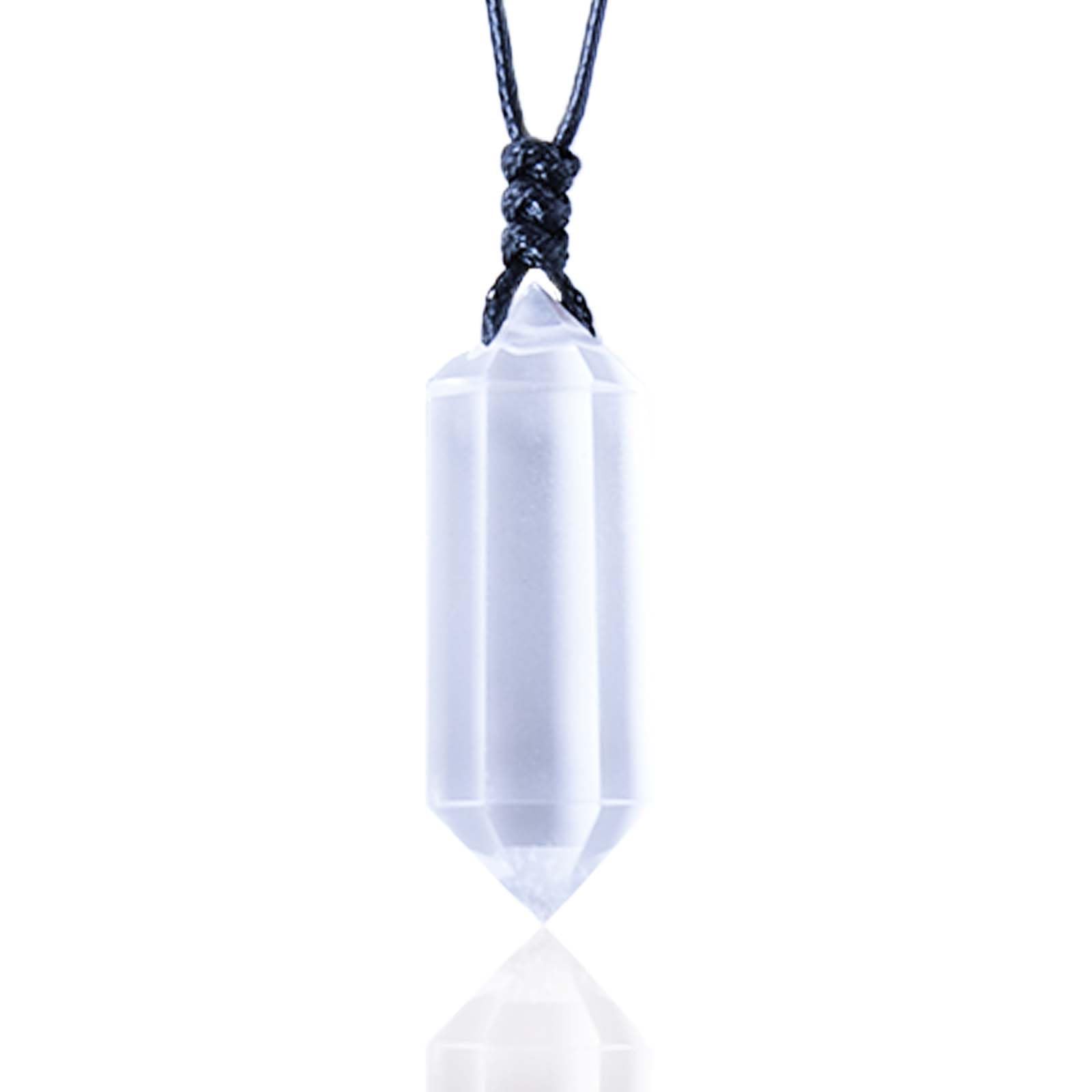 Natural Double Pointed Crystal Necklace Handmade Woven Pendant Polished Gemstone Reiki Energy Stone Men and Women Necklace Gift