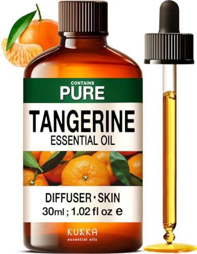100% Pure Tangerine Oil - 1 Fl Oz Tangerine Essential Oil for Hair, Skin, Diffuser, Aromatherapy & DIY Soap Making Scent