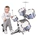 M SANMERSEN Kids Jazz Drum Set - 5 Drums with Stool - Rock Jazz Drum Kit - Musical Enlightenment Educational Toys Gift for Boys Girls