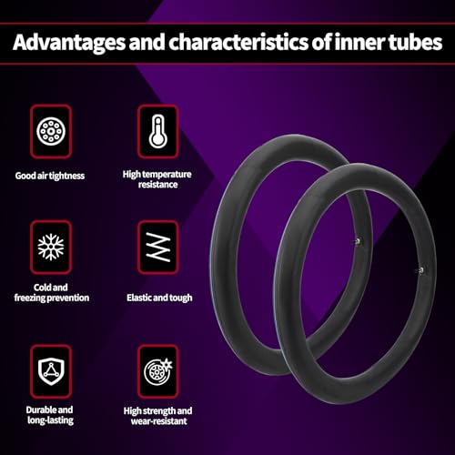 Image of 2.75 /3.00-21 Motorcycle Inner Tube Fit for 80 /100-21, 90 /90-21, 90 /100-21 TR4 Standard Straight Valve Stem Inner Tire for Yamaha Honda Kawasaki Suzuki Dirt Pit Bike Heavy Duty Balance Tube (2pcs)