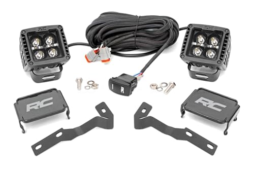 Rough Country Dual 2" LED Ditch Light Kit for Toyota Tacoma (2005-2015) - (2) 2-in Black Series LED Cubes with Amber DRL