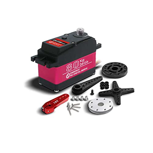 RCmall DS5180 80KG 7.4V Digital Servo, Full Metal Gear Robotic Servo IP66 Waterproof with 18T Servo Arm for 1/5 Scale RC Crawler (180 Degree)