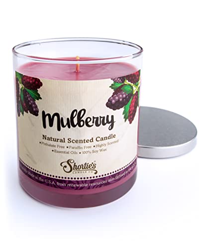 Shortie'S Candle Company 33084 Mulberry Scented Natural Soy Candle, Essential Fragrance Oils, 100% Soy, Phthalate & Paraben Free, Clean Burning cover