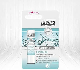 lavera basis sensitiv Lip Balm - with organic Jojoba-Oil & Almond-Oil - protects lips against drying out - for intensive moisture - for soft, smooth & supple lips - vegan - organic (1 x 4 g)