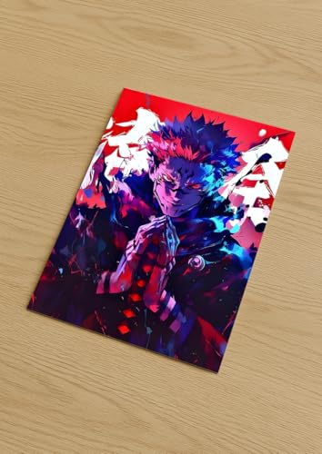 Image of NIJUKA Anime Printed Metal sheet Poster For Home And Room Decoration | For Anime Art Fans Boys And Girls (Sukuna god of curse)