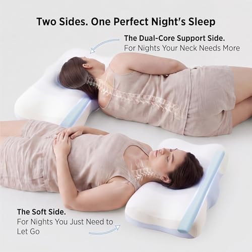 Image of Bedsure Cervical Neck Pillow Set of 2 - Memory Foam Pillows for Ergonomic Orthopedic Support Pillow for Neck Pain Relief, Contour Pillow for Side & Back Sleepers