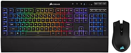 CORSAIR WIRELESS Gaming Bundle - K57 RGB WIRELESS Gaming Keyboard - HARPOON RGB WIRELESS Gaming Mouse - Hyper-Fast SLIPSTREAM WIRELESS Technology