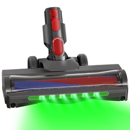 KENVOR Cepillo compatible con Dyson V7, V8, V10, V11, V15 Accesorios, Soft Roller Repuestos y 6 Luz Verdes para Suelos Duros