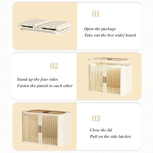 Bacs de rangement pliables et empilables avec couvercle - 8